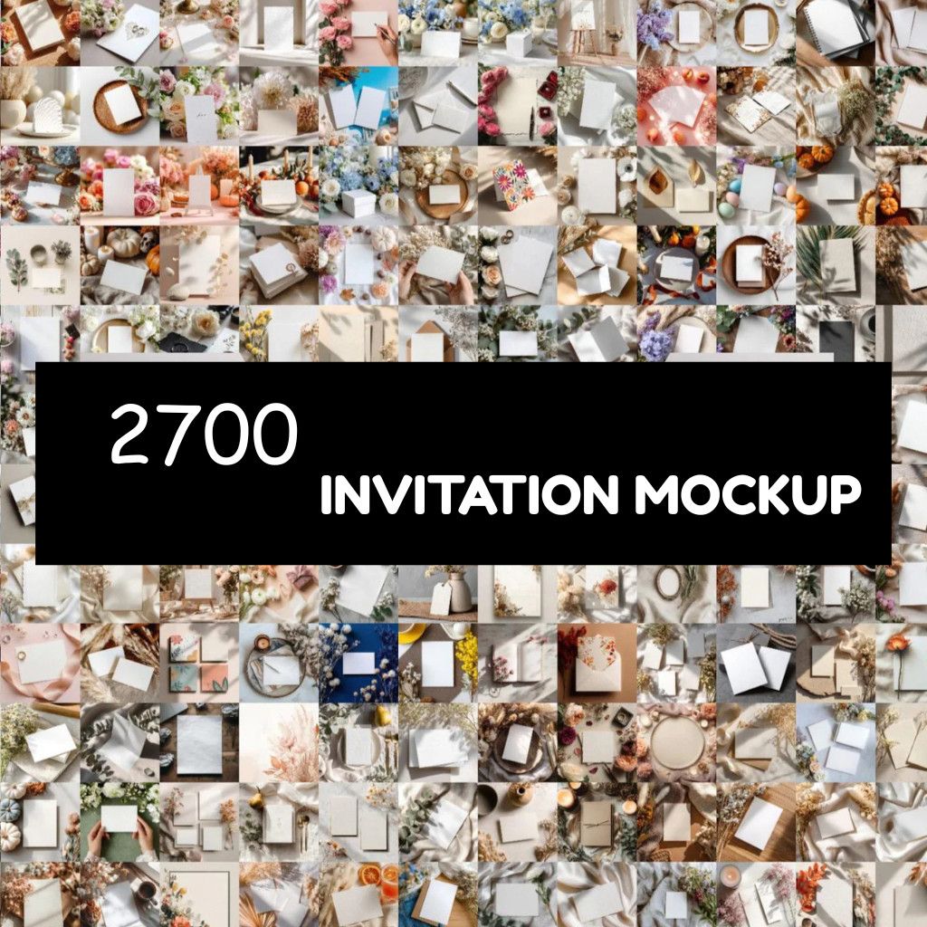 2700 Invitation Card Mockups – JPEG Digital Bundle 🎨