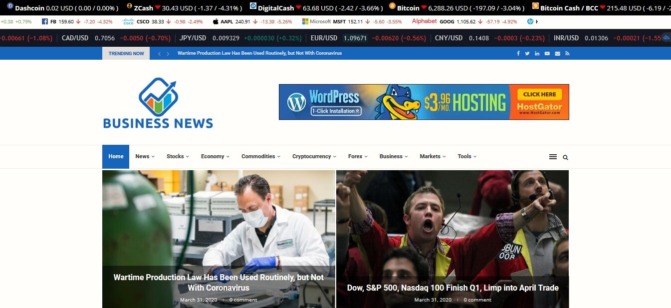 Automated Business & Crypto News Website – Profitable Autoblog