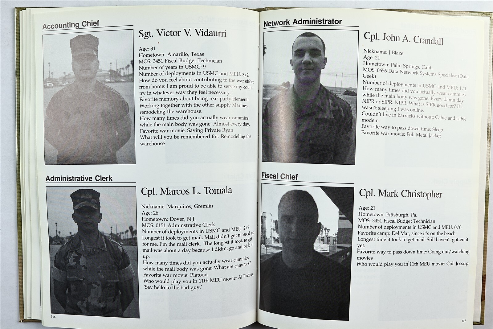 G2U 11th Marine Expeditionary Unit MEU 2003 Middle East Deployment Cruise Book