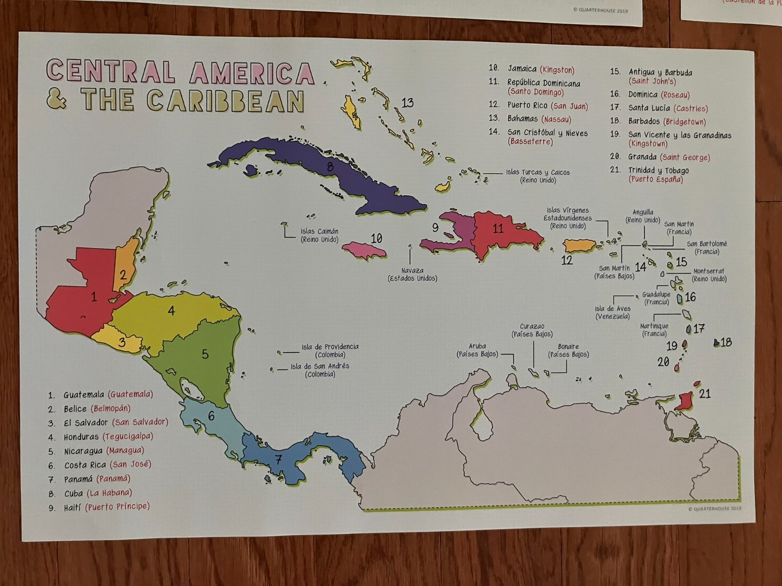 4 Posters Spanish Speaking Countries Teaching Learners of All Ages Home School