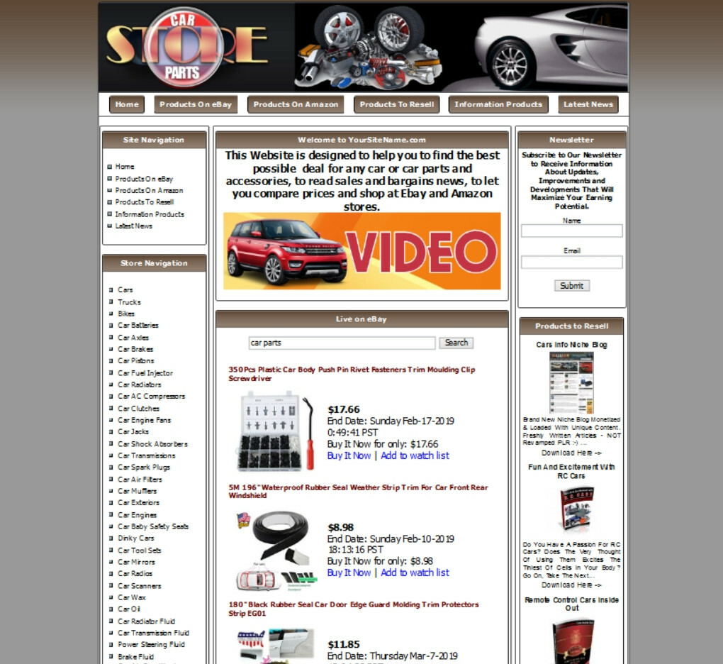 Money Making Online Business. Work at Home, Car Parts Website For Sale.