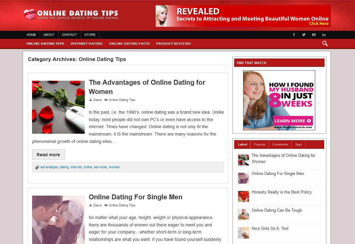 Online Dating Tips Ready-made Blog Website + Free Installation and Hosting