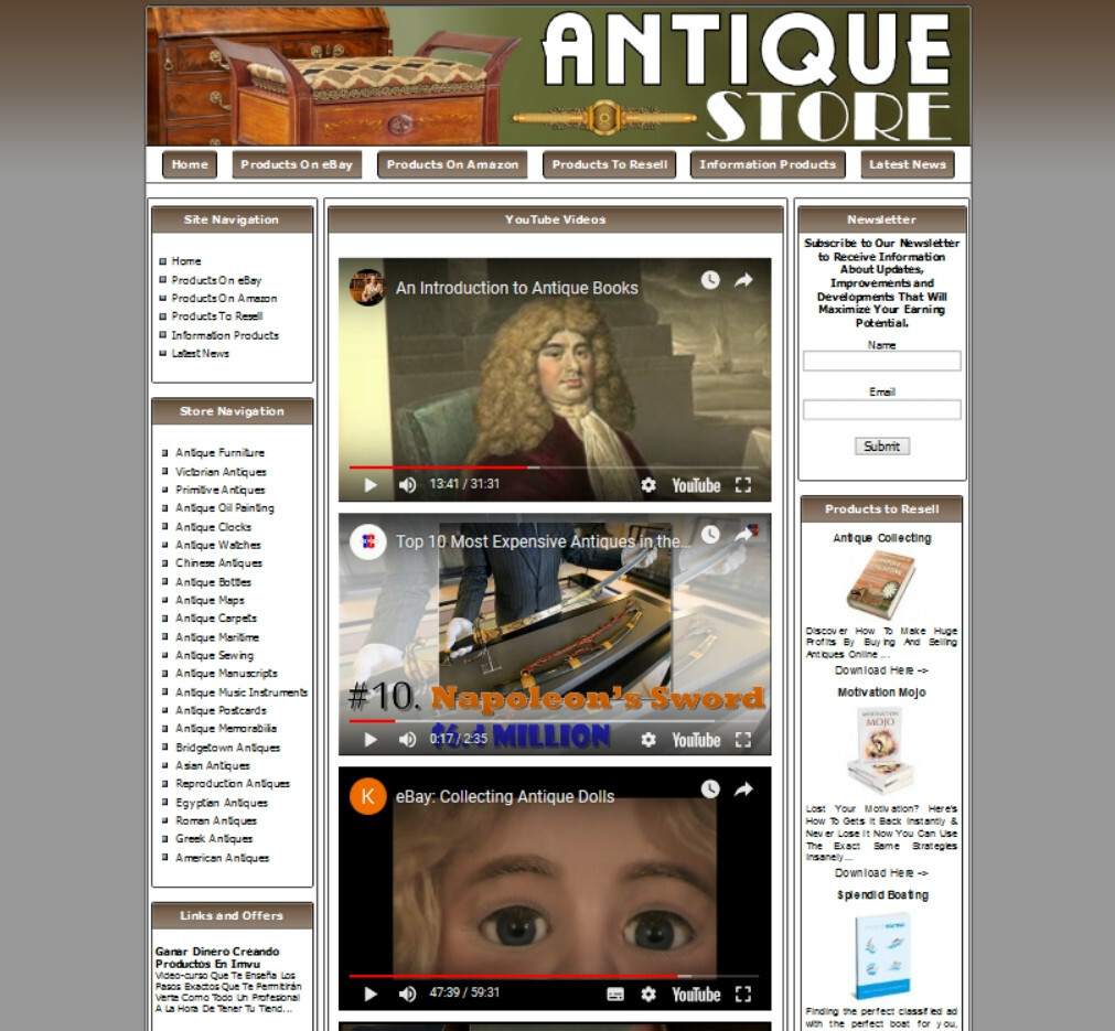 ANTIQUE STORE – Make Money With Your Own Amazon Store Business Website