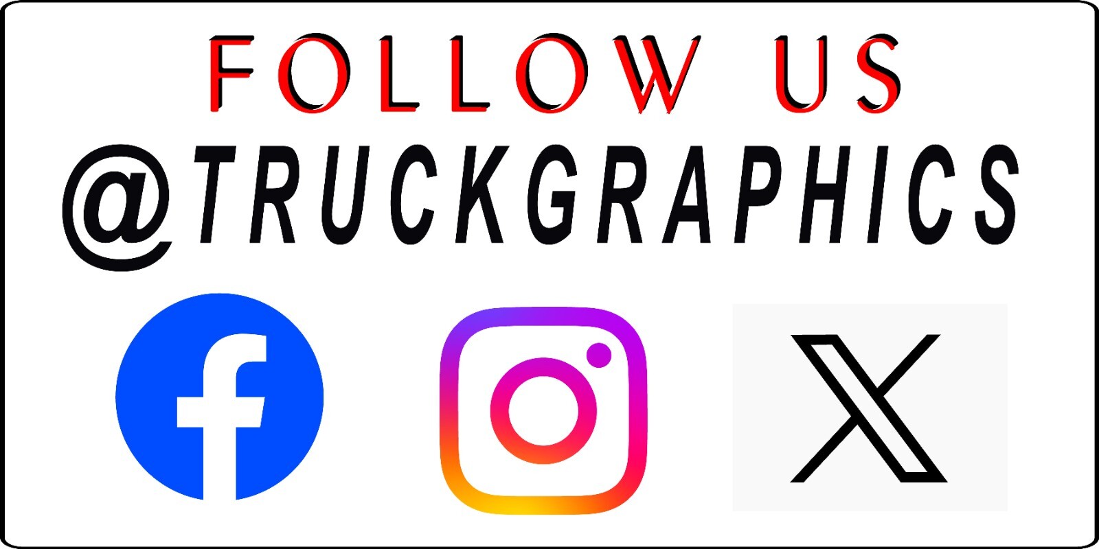 Car and Truck Door Magnets Signs Social Media @Your Company 12″ High x 24″ Wide