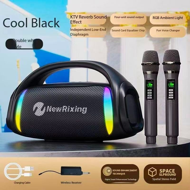 Microphone and speaker all-in-one wireless Bluetooth microphone