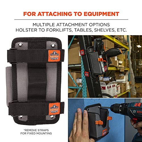 Ergodyne Squids 5543 Barcode Scanner Holder Mount for Forklift – Small Gray