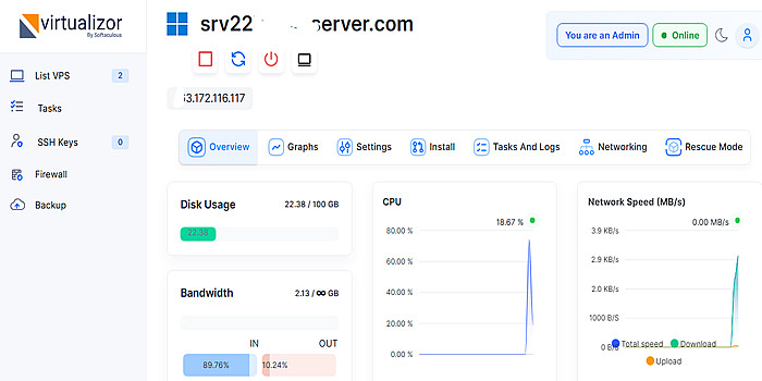 Linux / Centos VPS Server 16GB RAM, 350GB HDD, 24hour support