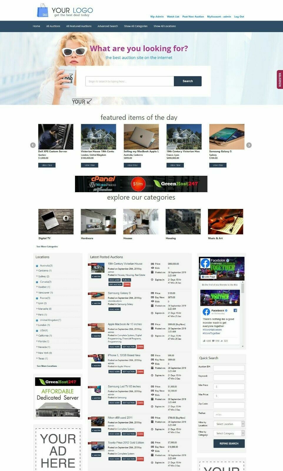 eBay Clone Auction Website For Sale + Free Installation + Hosting