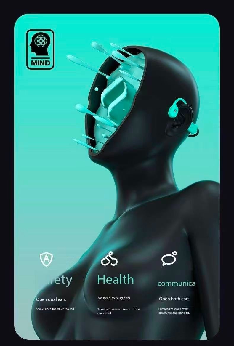 SHEYIN X8 Bone Conduction Bluetooth Headphones with Ultra Long Battery Life
