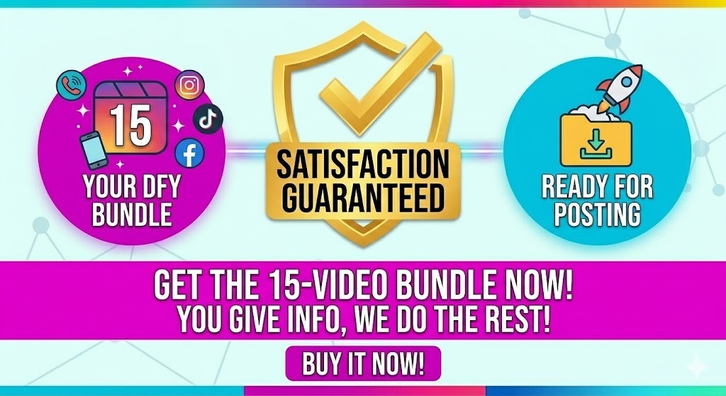 15 Custom Short Video Bundle TikTok Reels YouTube Shorts Marketing DFY Content