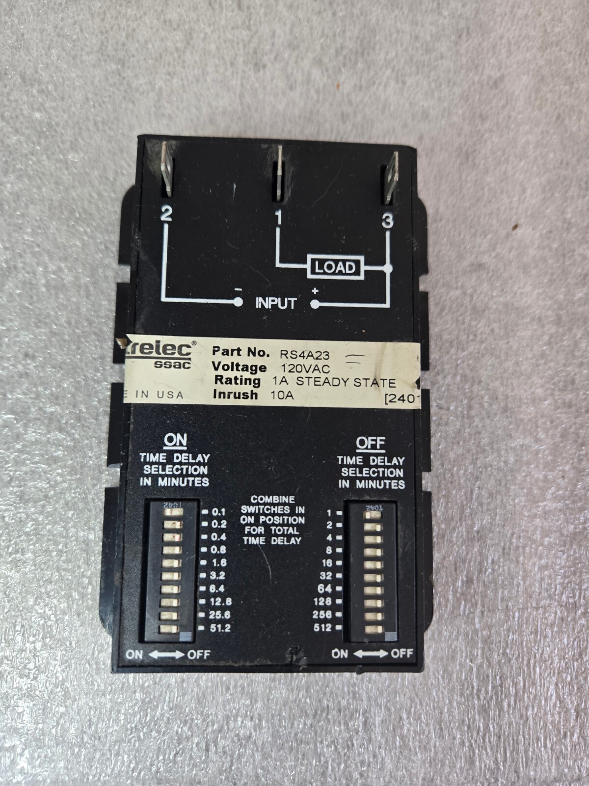 SSAC RS4A23 Solid State Relay Time Delay 120 V #21G93RM