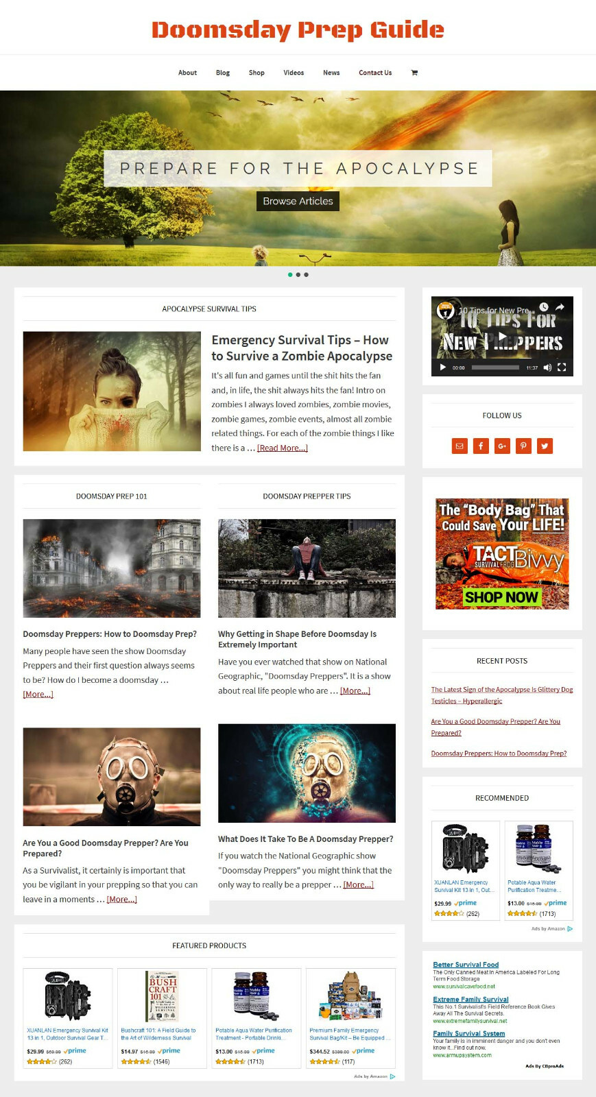 [NEW DESIGN] * DOOMSDAY PREP * store blog website business for sale AUTO CONTENT