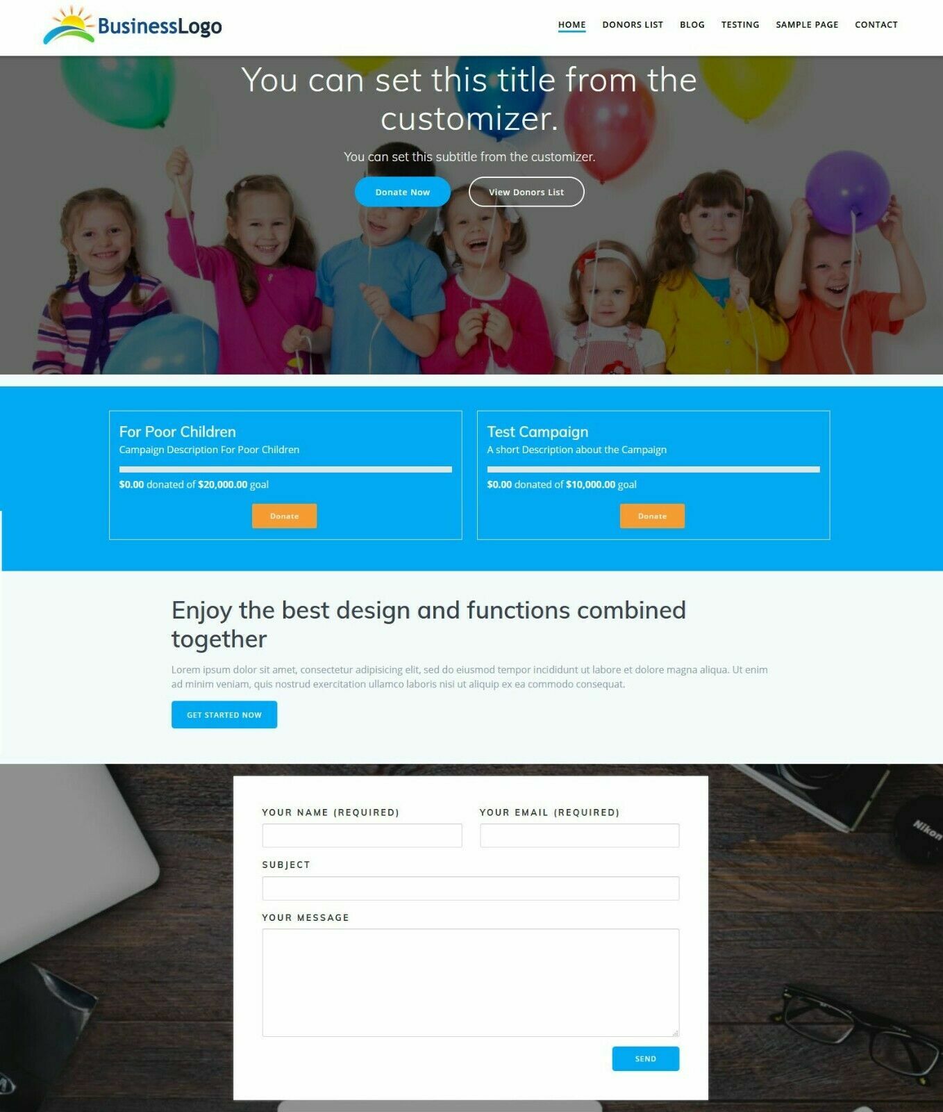 Donation, Crowdfunding, Fundraising Campaign Website + Free Hosting