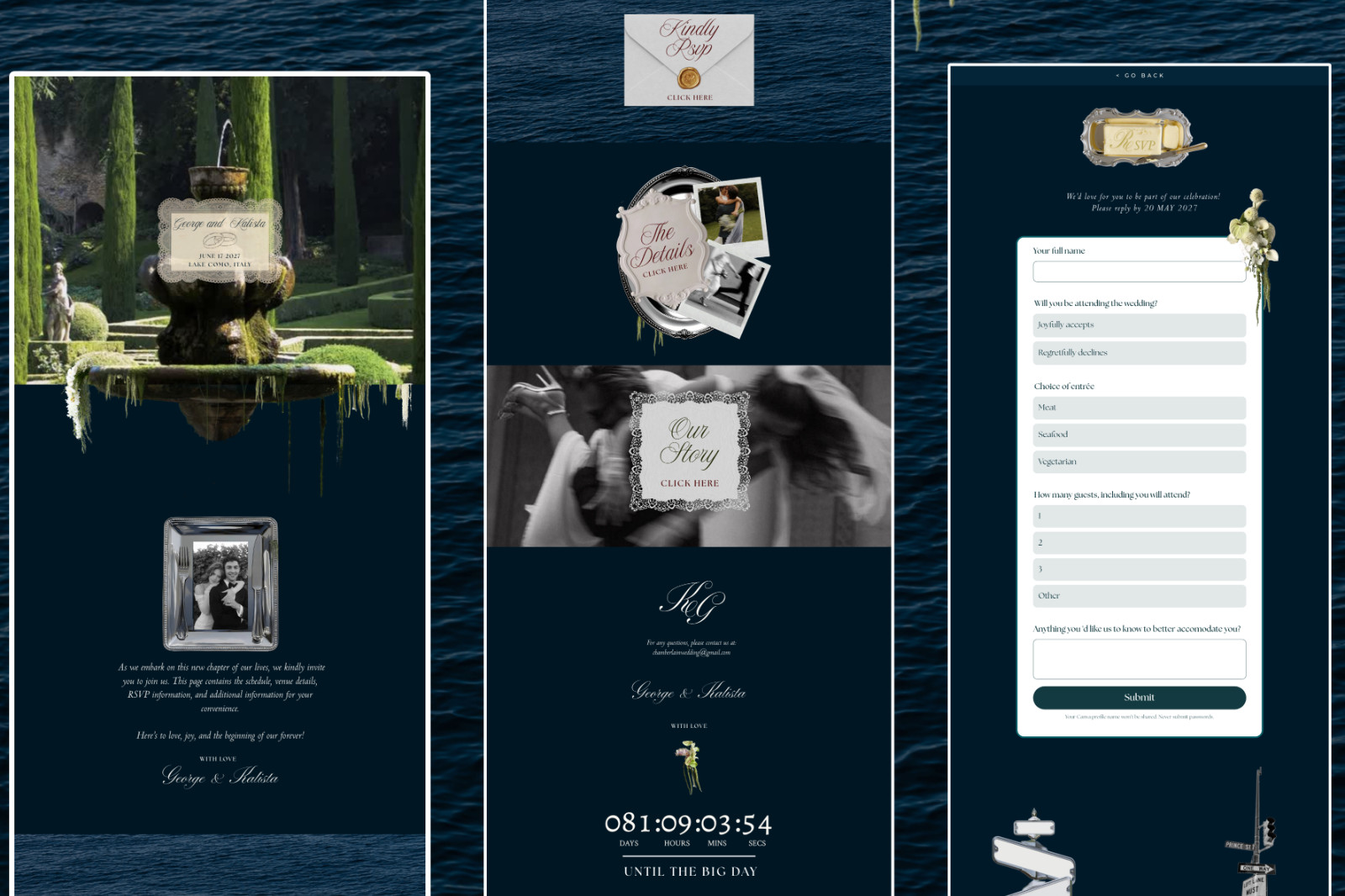 Wedding Website template | Rsvp invite | custom wedding site fully editable