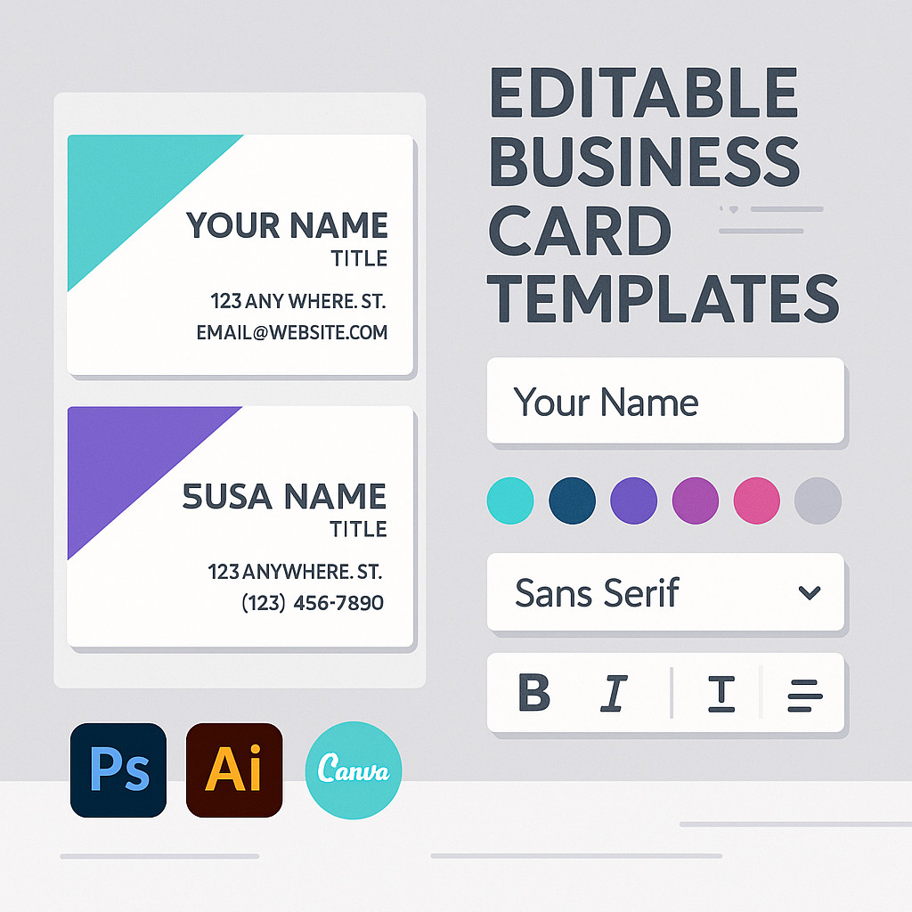 2,000+ Editable Business Card Templates | Digital Download | Instant Access