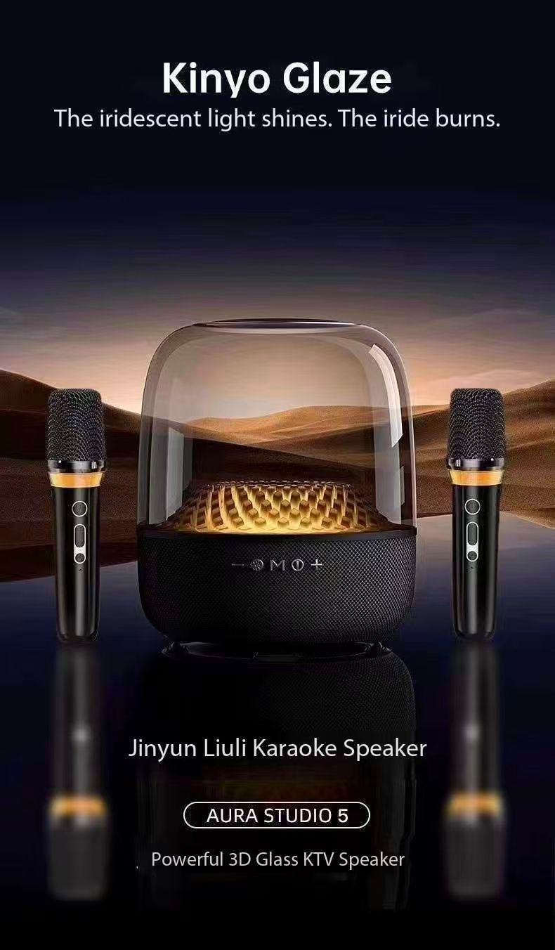 Jinyun LP90 Bluetooth Speaker Microphone Glass Audio Wireless