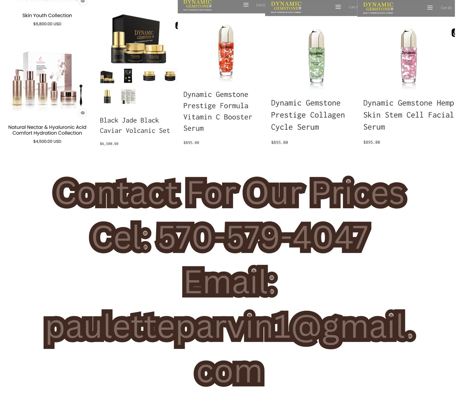 Dynamic Gemstone Skincare Products Website for Sale – Online Storefront