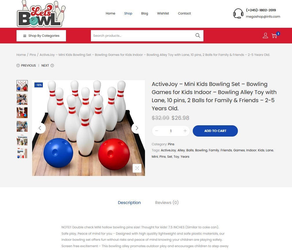 Bowling Equipment Store Website – Affiliate / Dropship / eCommerce