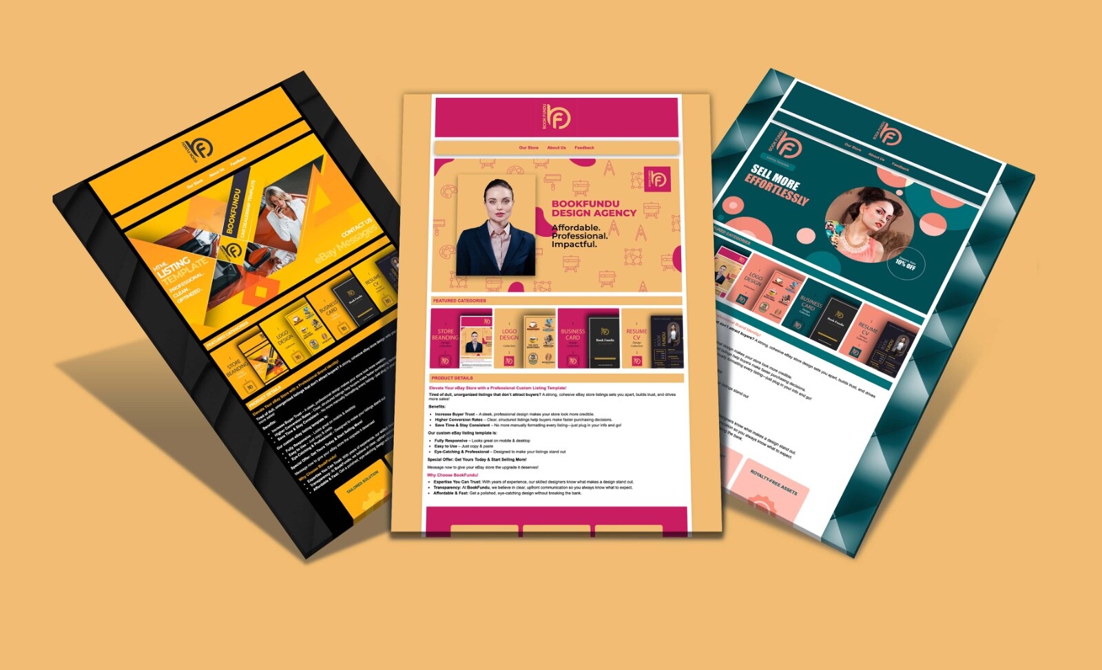 High-End Fashion eBay Template | Custom Storefront & Auction Template Layout