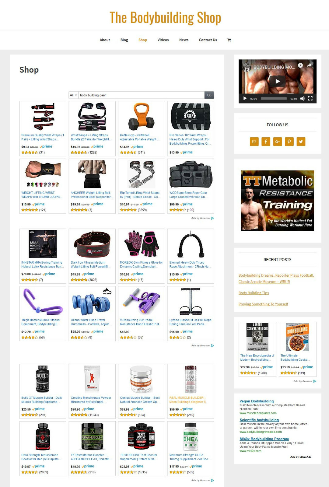 [NEW DESIGN] * BODYBUILDING * store blog website business for sale AUTO CONTENT