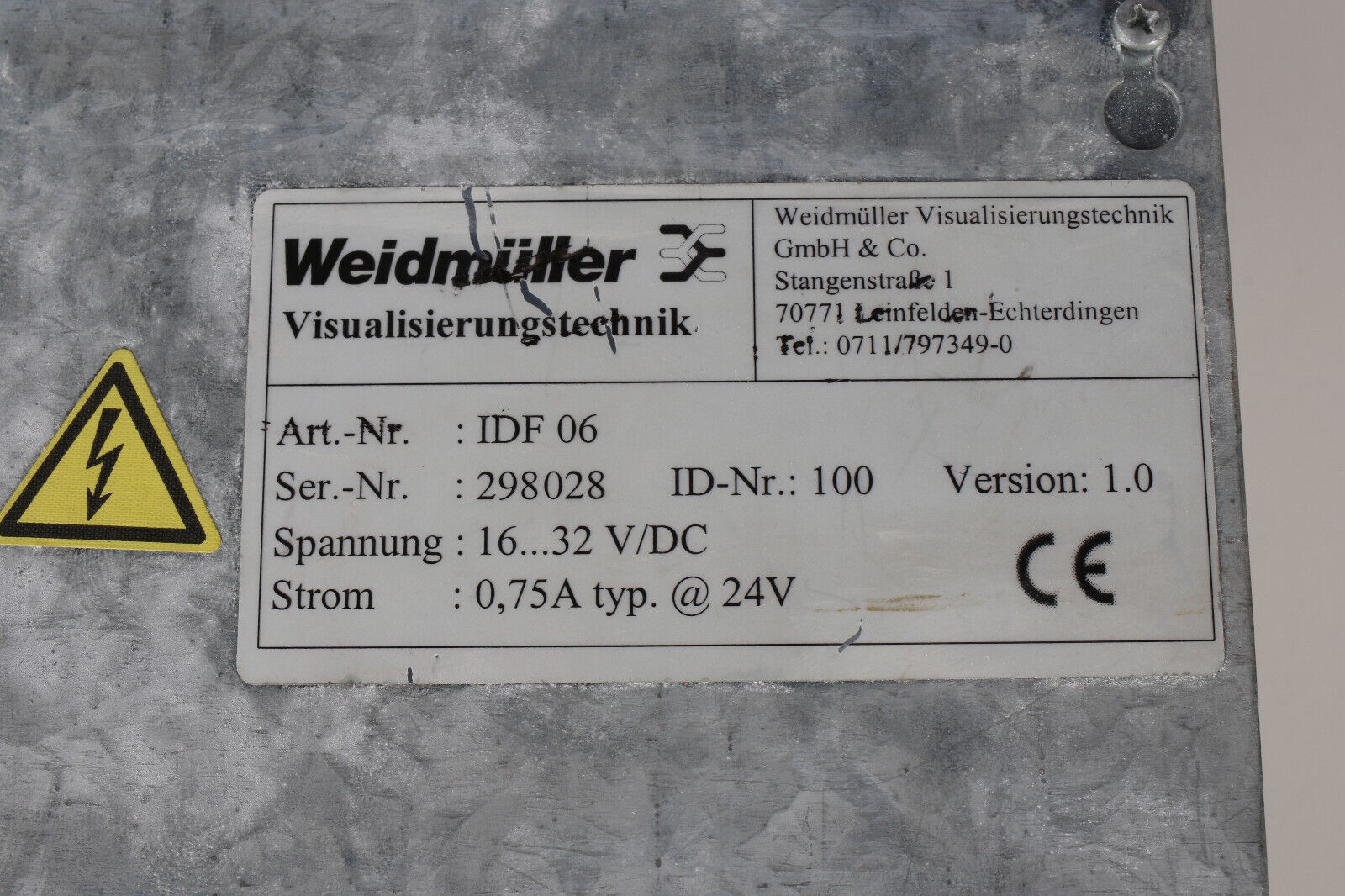 Weidmuller IDF-06 (ID-Nr: 100) (panel) – 6 months warranty