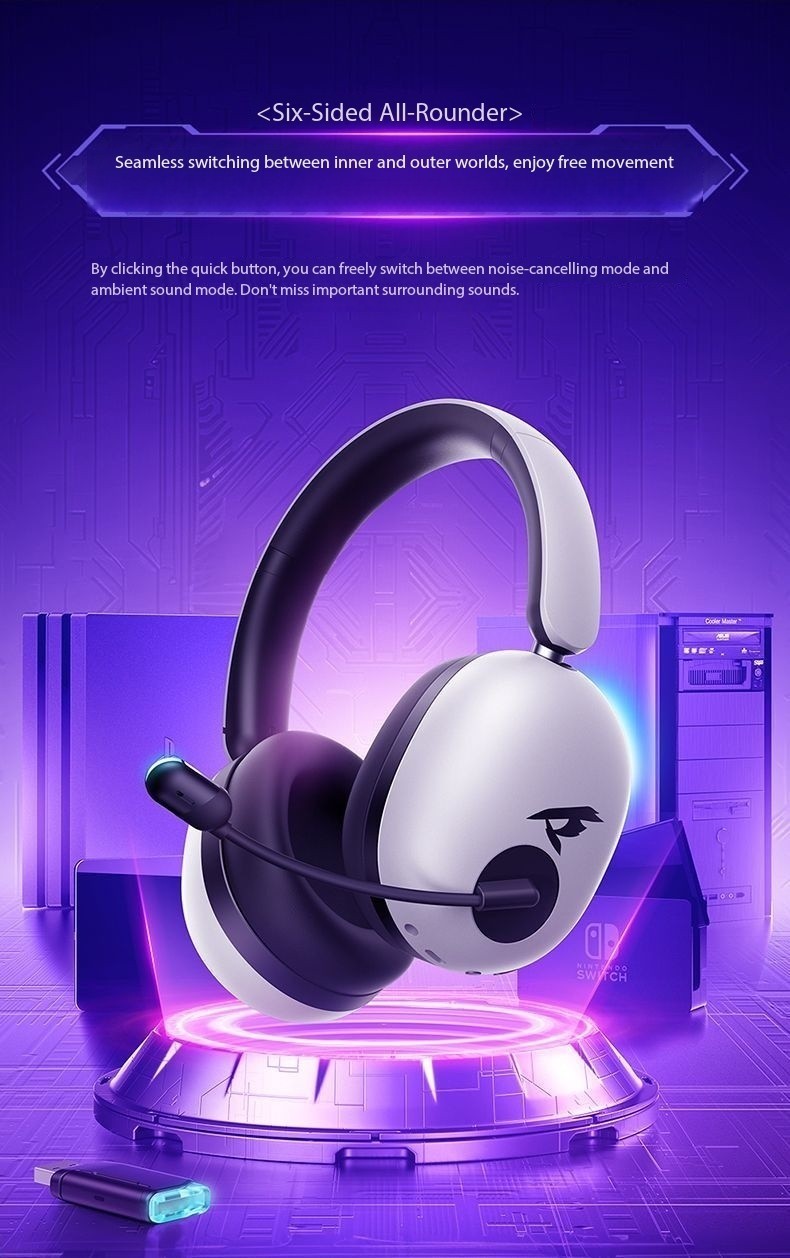 Pincun UG10A Over-Ear Active Noise-Canceling Gaming Headset-56dB Noise Reducton