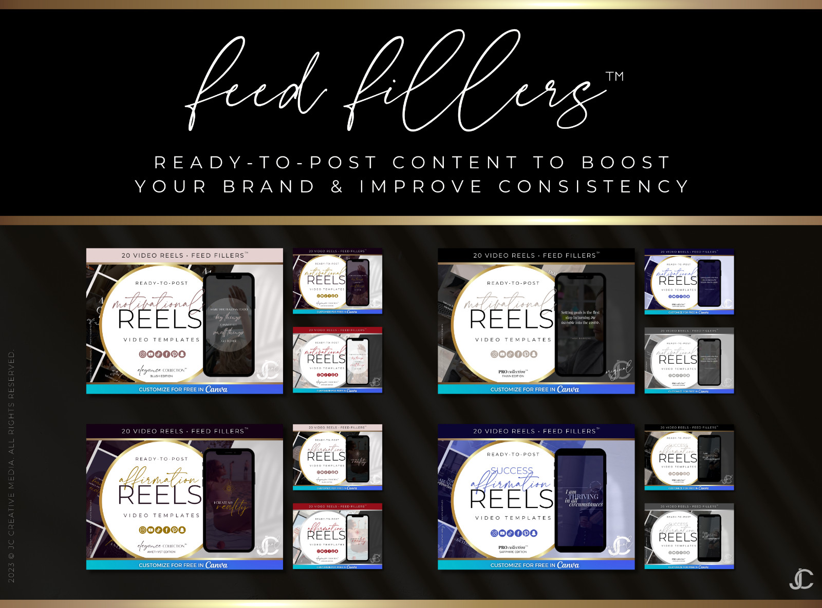 21 Real Estate Marketing Reels. VOL. 1 – Canva Video Templates (Brown / Black)