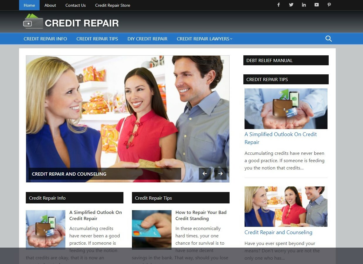 Profitable CREDIT REPAIR Turnkey Niche Website Business For Sale
