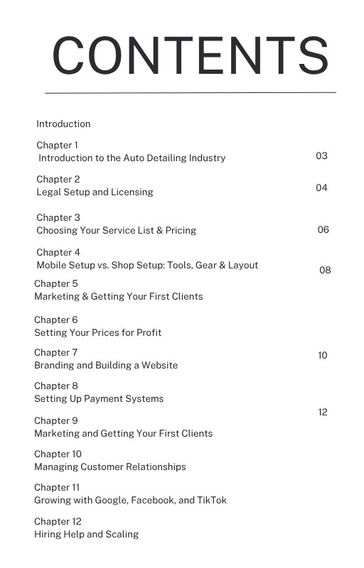 How To Start A Auto Detailing Bussiness For Beginners Training Books w/ Free App