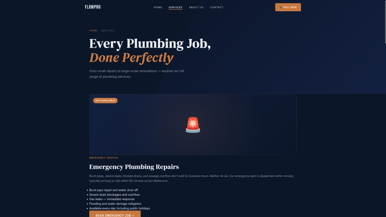 🔥 🔧 Plumbing Business Landing Page Responsive HTML Mobile Website 🔥