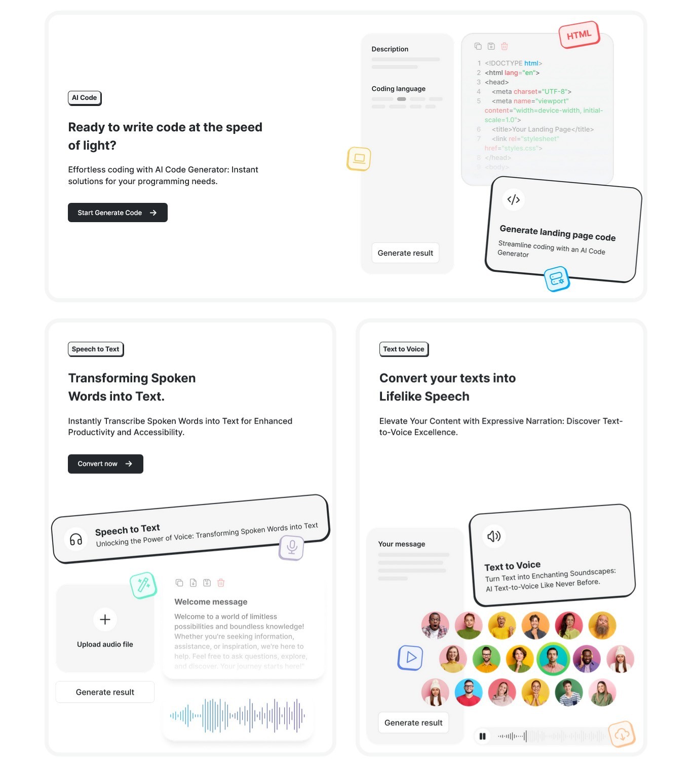 Abeela AI SaaS Platform | AI Chat, Image, Video, Voice, Content & Code Generator