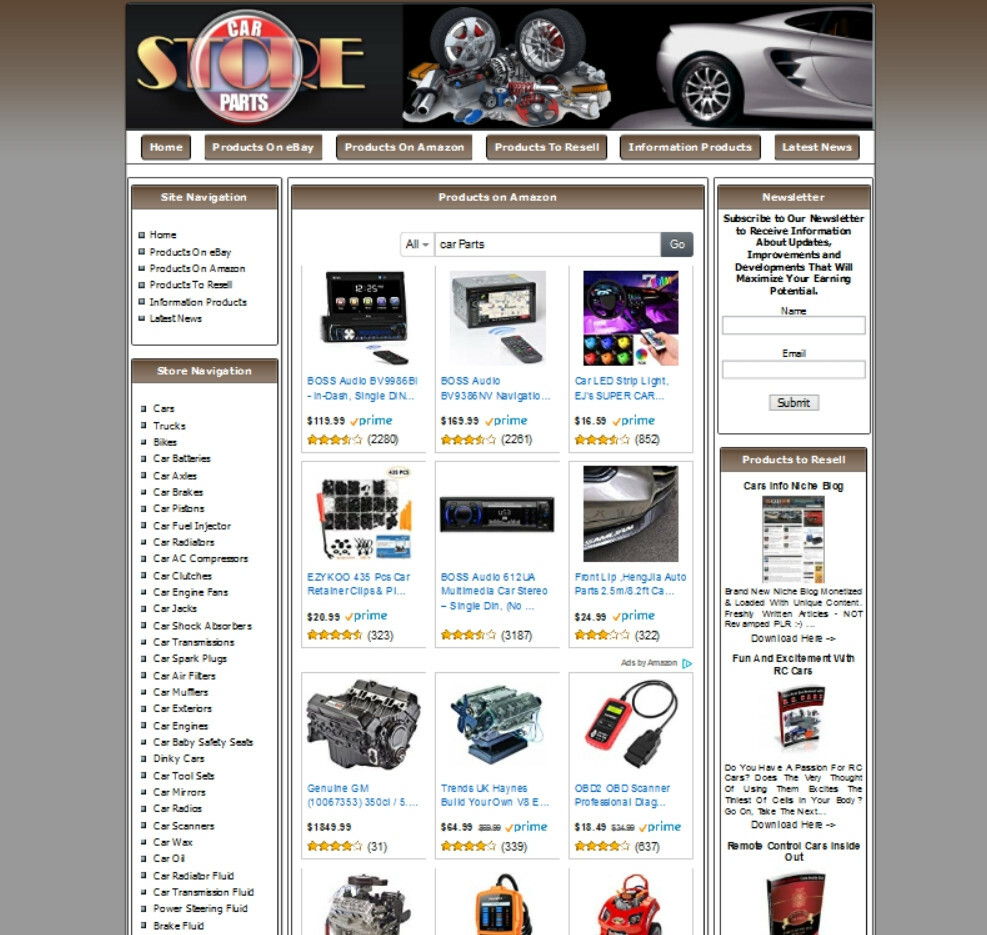 Money Making Online Business. Work at Home, Car Parts Website For Sale.