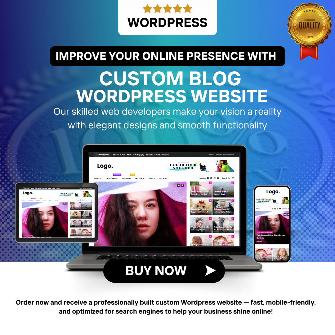 Custom Blog WordPress Website – Professional and Responsive Web Design