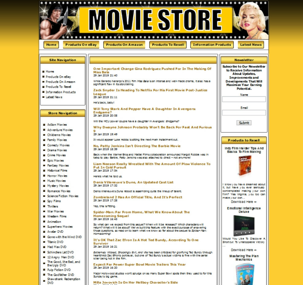 MOVIE & DVD eCommerce Amazon Store Website For sale