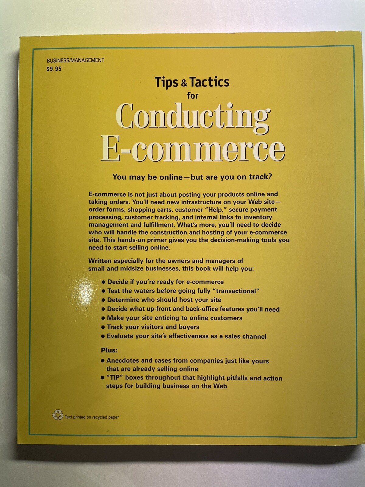 Tips Tactics For Conducting E-Commerce Inc Vintage 2000