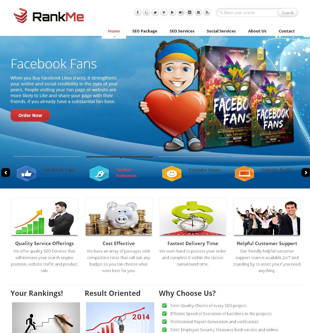 SEO, Social Marketing Services reseller Website + Free Hosting