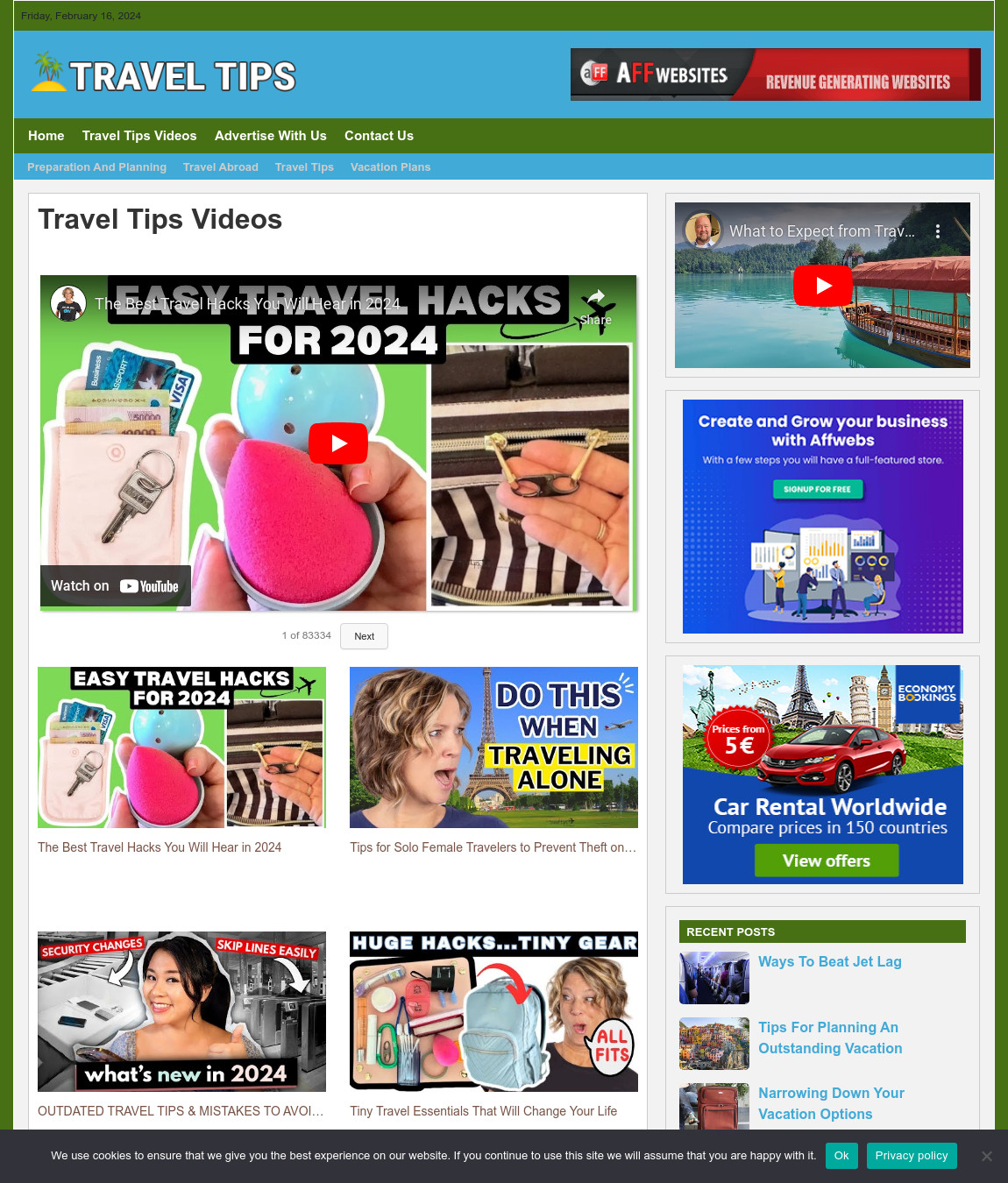 TRAVEL TIPS Website Business For Sale – Work From Home Internet Business