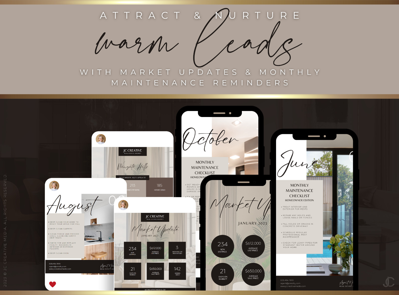 Luxury Real Estate Social Media Marketing Kit | 990+ Premium Canva Templates