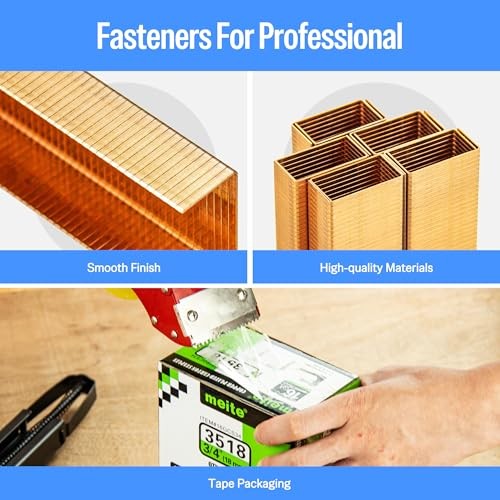 meite 16 Gauge Carton Closing Staples 1-3/8″ Crown 3/4″ Leg 1600PCS Copper Coate