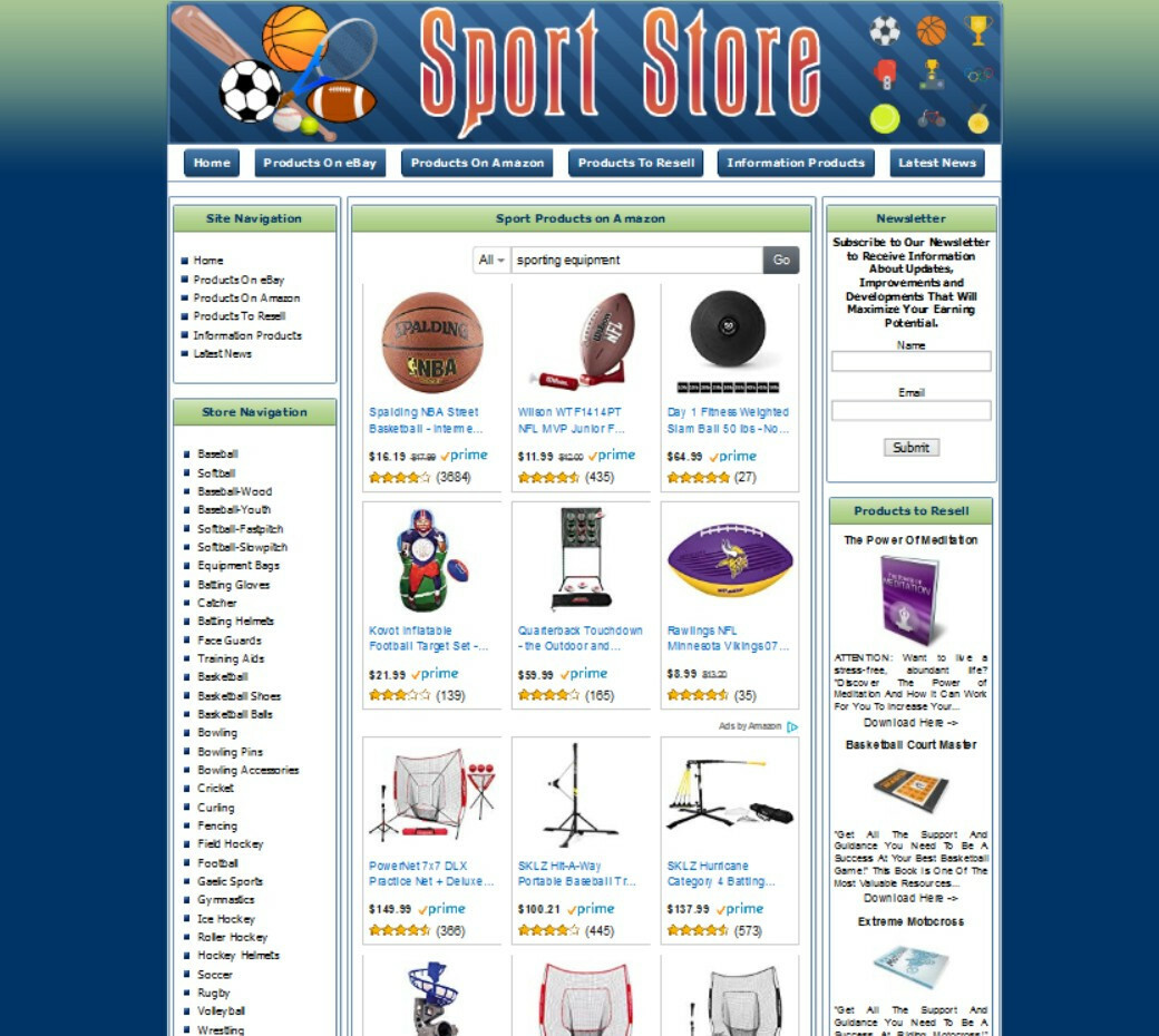 SPORT STORE WEBSITE FOR SALE. Amazon Store, Google Adsense