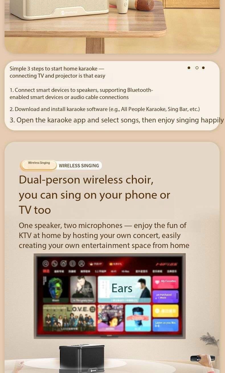 Home KTV audio set with wireless microphone for karaoke