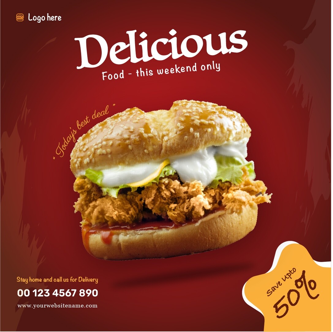 Delicious Food Social Media Marketing Templates