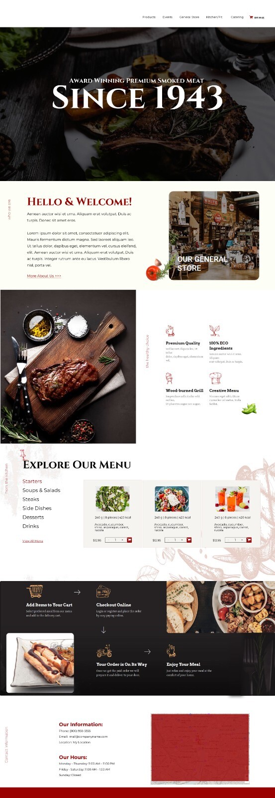 Custom WordPress Website – Pizza site, Burger/Taco site, Restaurant site, Bakery