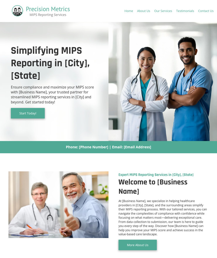 MIPS Reporting Customized Business Website *SEE FULL DESCRIPTION*