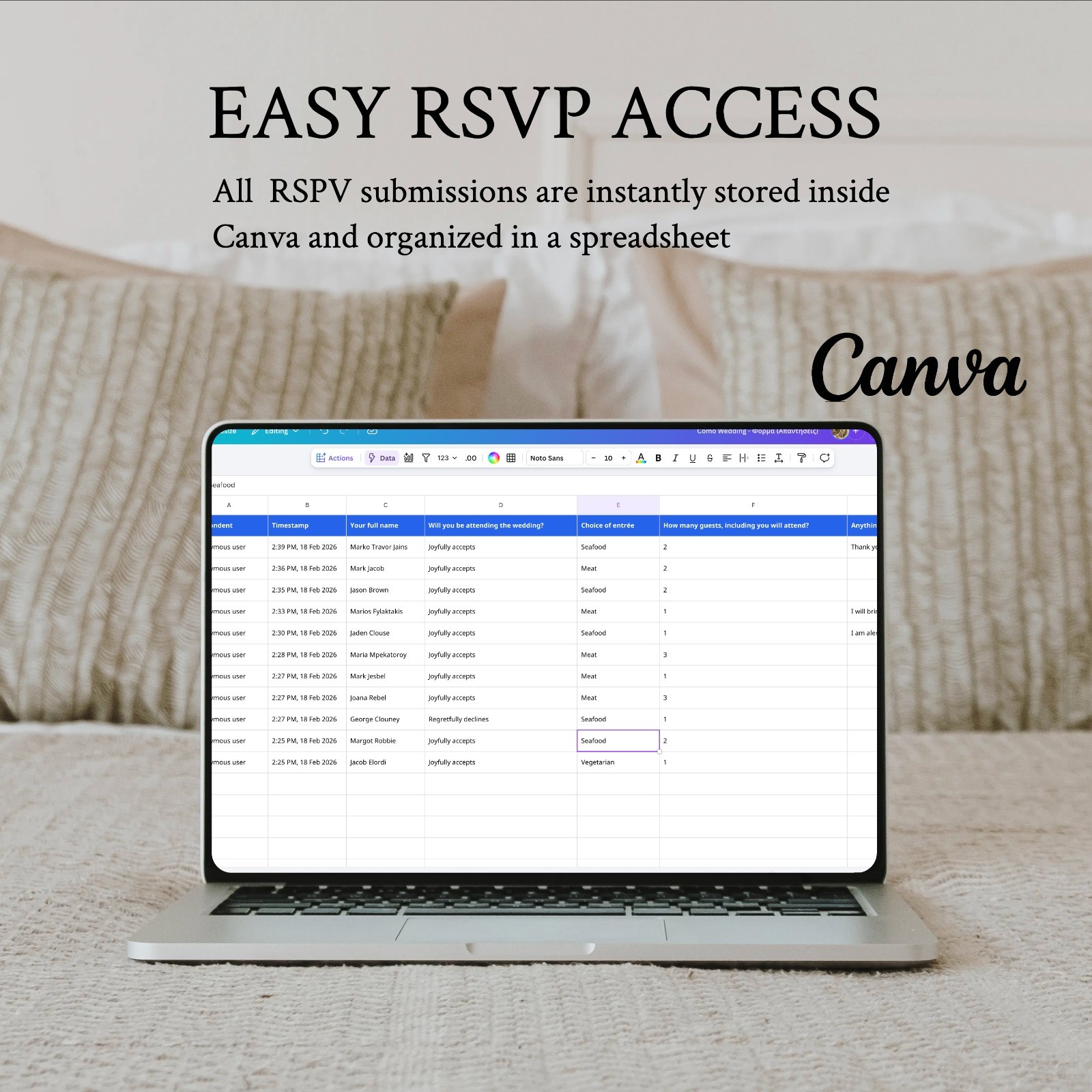 Wedding Website template | Rsvp invite | custom wedding site editable in canva