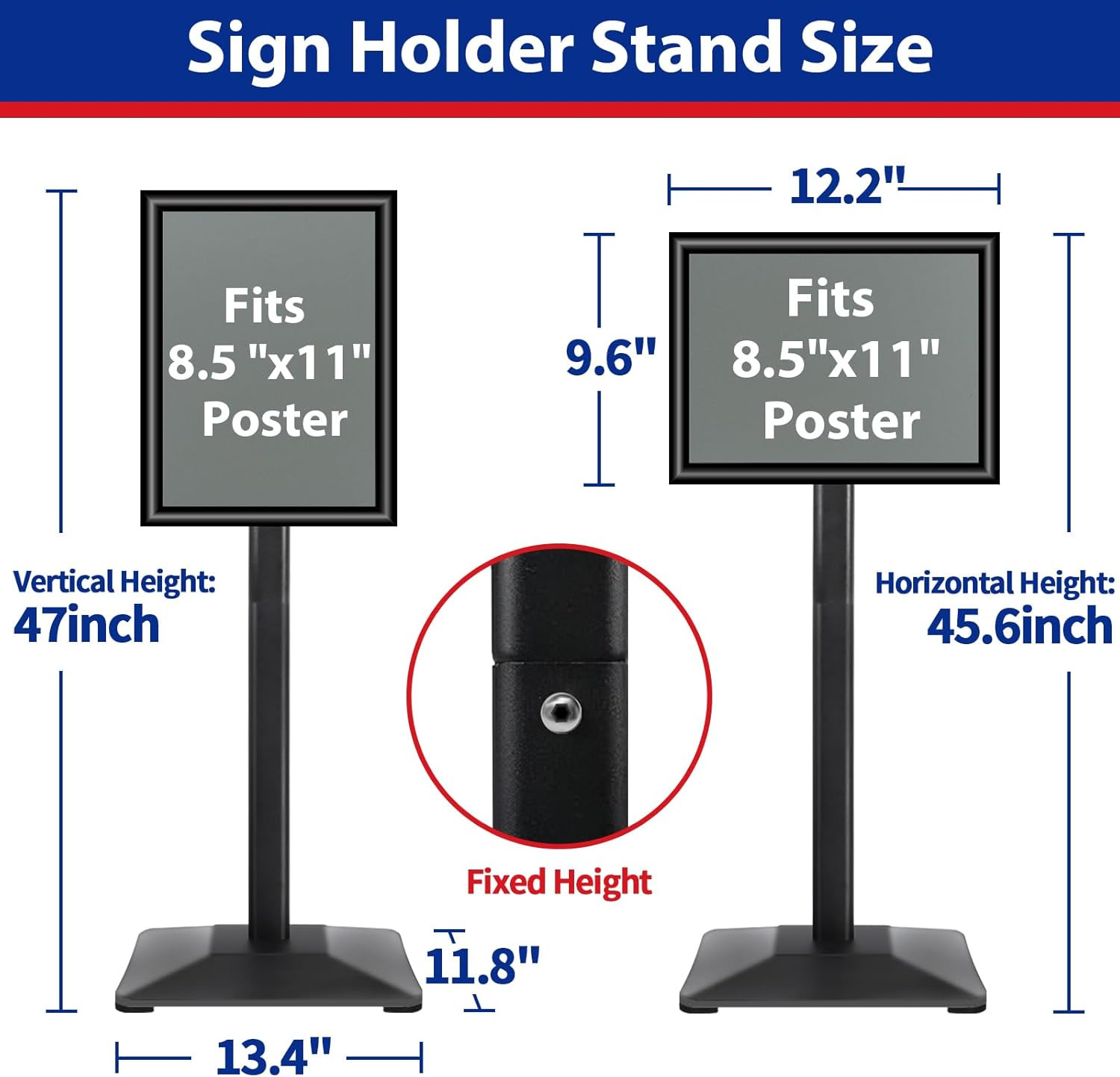 Business & Store Sign Holders 8.5X11Inch 3Pack Adjustable Floor Standing Sign Ho