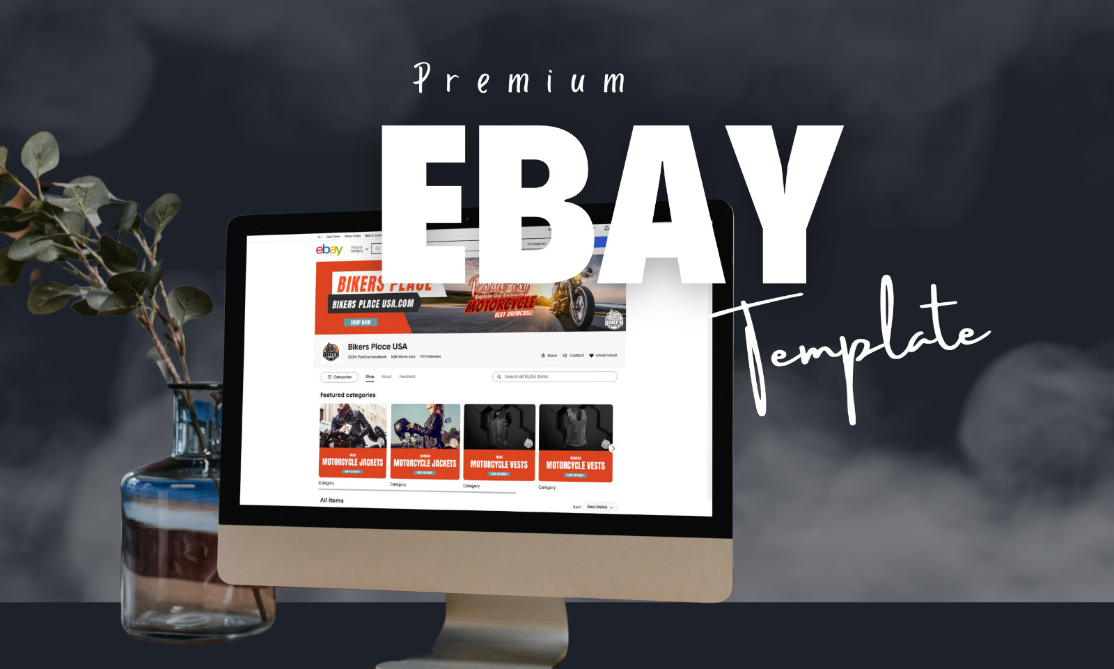 Ebayvorlage 2024 Verkaufsvorlage Responsive Template Design Orange + free Editor