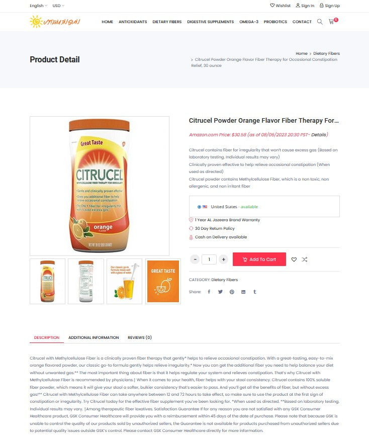 Vitamins & Supplements Store – Amazon Affiliate/Dropship Website