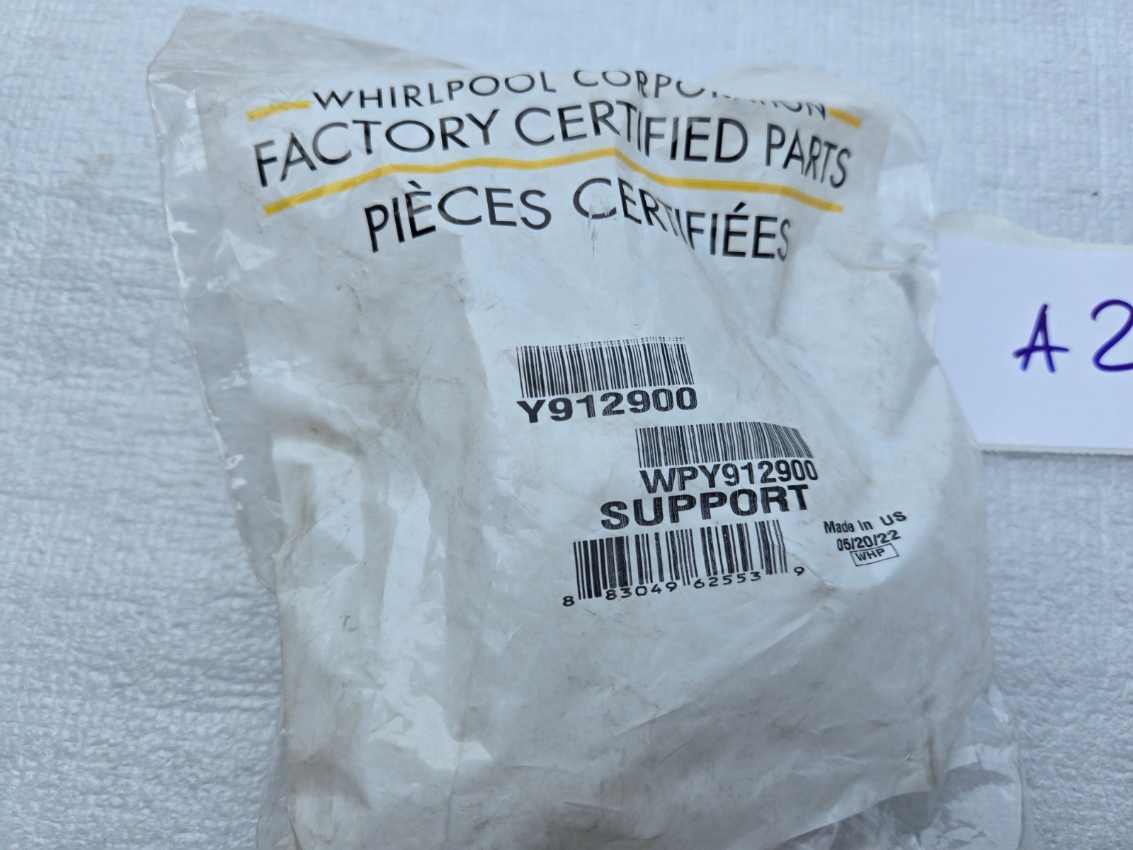 Whirlpool WPY912900 1/2″ Support Bracket, Steel, Appliance Part