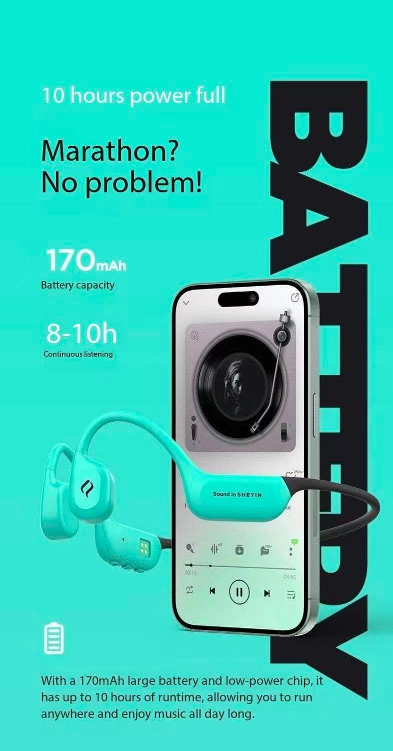 SHEYIN X8 Bone Conduction Bluetooth Headphones with Ultra Long Battery Life